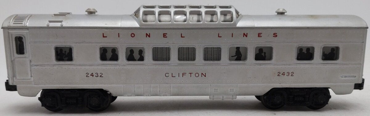 Lionel 2432 Vintage O Lionel Lines Clifton Illuminated Vista Dome Car VG