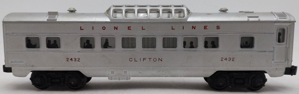 Lionel 2432 Vintage O Lionel Lines Clifton Illuminated Vista Dome Car VG