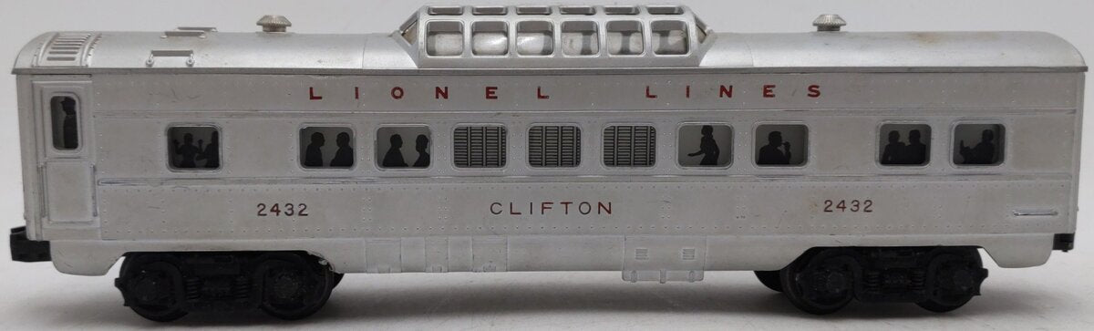 Lionel 2432 Vintage O Lionel Lines Clifton Illuminated Vista Dome Car VG