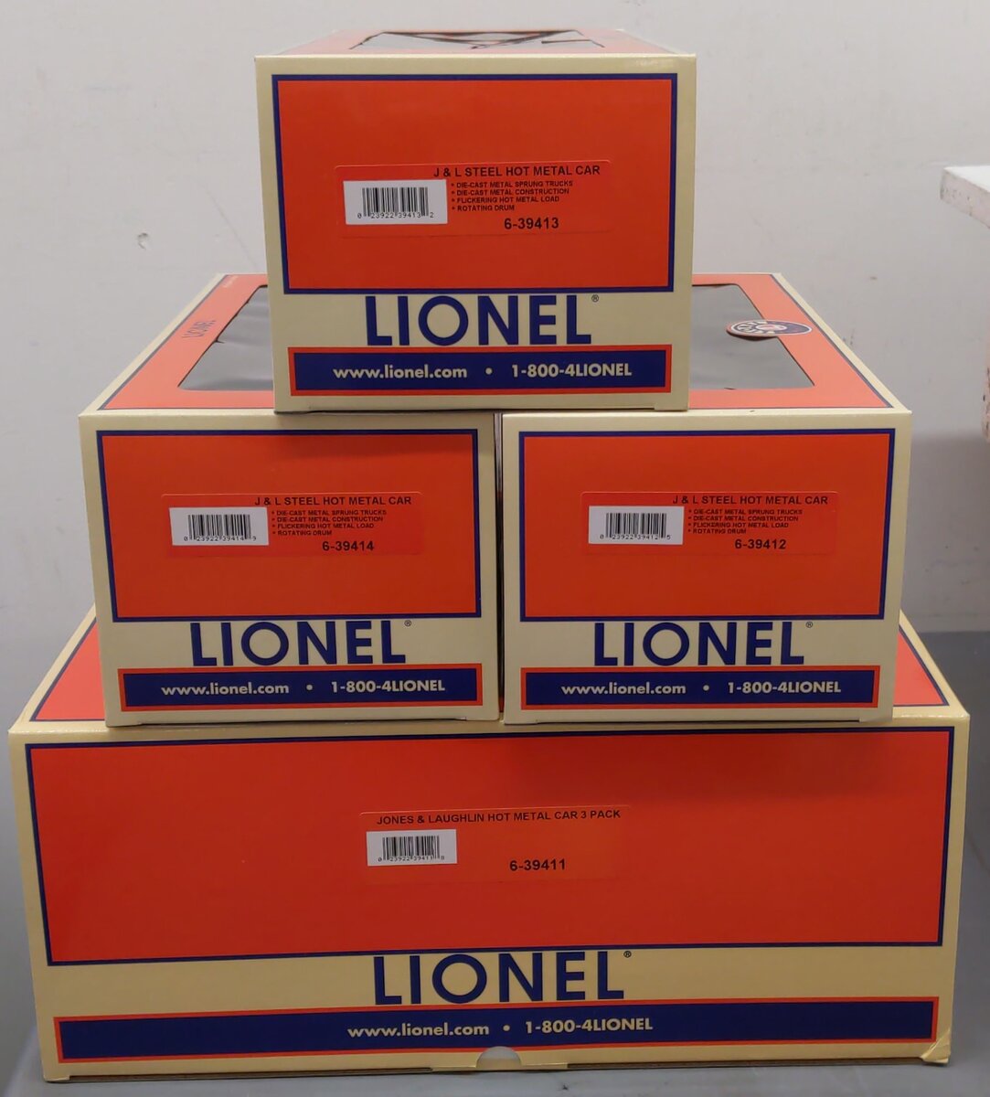 Lionel 6-39411 O Jones & Laughlin Steel Corp Hot Metal Cars (Set of 3) EX/Box
