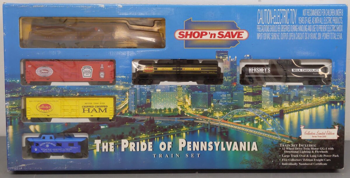 Shop N' Save 2000 HO Train set pride of Pennsylvania Islay's Car GG-1 Set MT/Box
