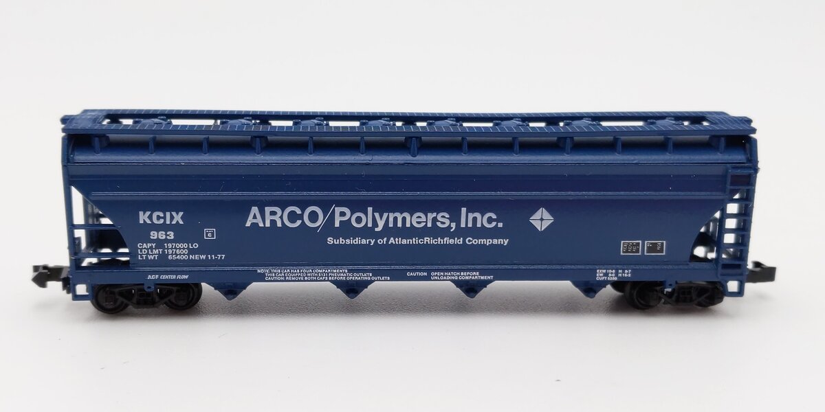Atlas 3717 N ARCO Polymers Hopper 56' 4-Bay ACF Centerflow Covered Hopper #963 EX/Box