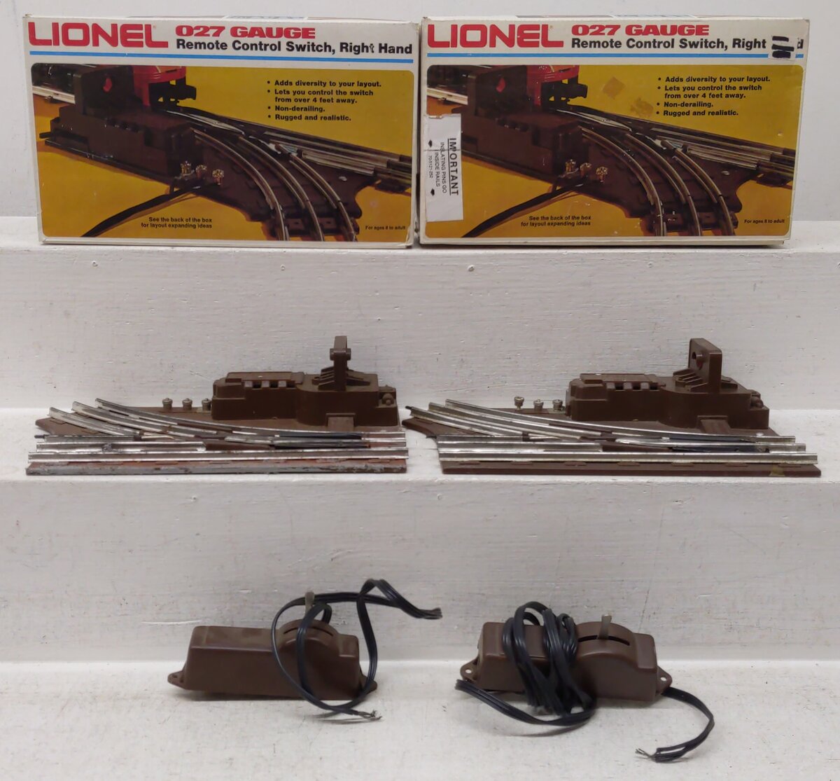 Lionel 6-5122 027 Right Hand Remote Control Switch Turnouts (2)/Box