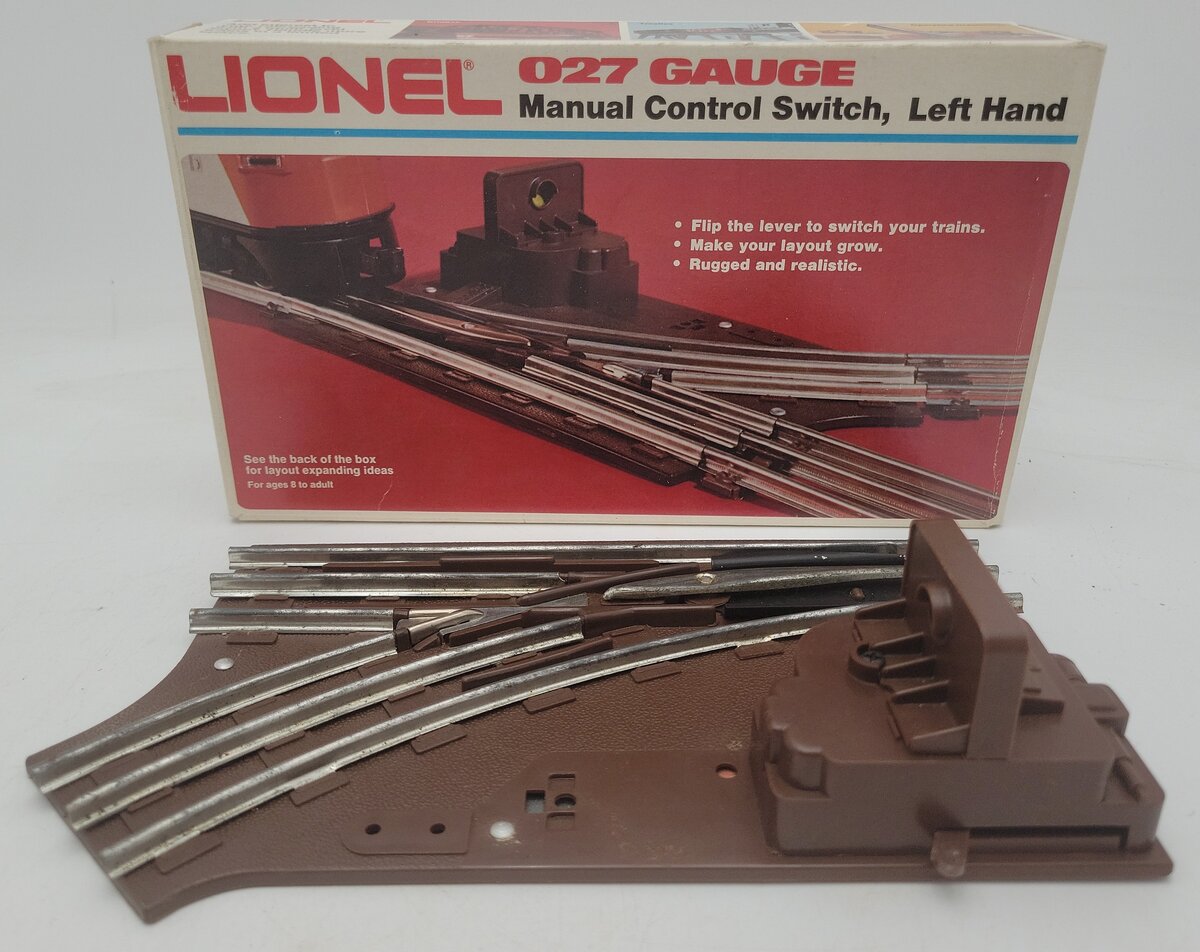 Lionel 6-5021 O27 Gauge Left Hand Manual Control Switch VG/Box