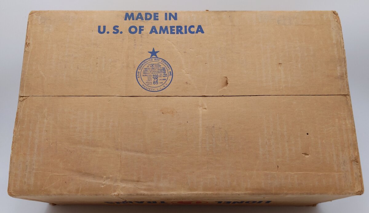 Lionel 1955 Vintage O Outfit Empty Postwar Master Carton Only