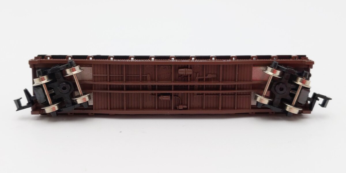 Atlas 3752 N Scale REA Leasing Piggyback Flat Car w/ two 24' Trailers #475458 EX/Box