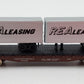 Atlas 3752 N Scale REA Leasing Piggyback Flat Car w/ two 24' Trailers #475458 EX/Box