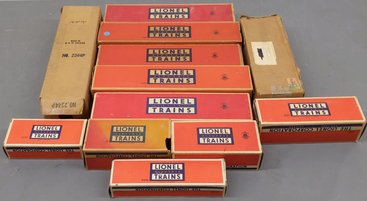 Lionel O Gauge Vintage Empty Boxes 3461, 41, 6456, 6257, 2530, 2542, 2551 [12]
