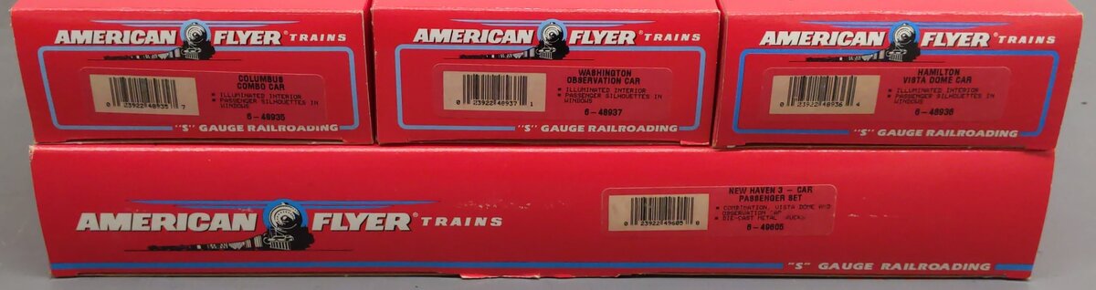 American Flyer 6-49605 S Gauge New Haven Passenger Cars (Set of 3) VG/Box