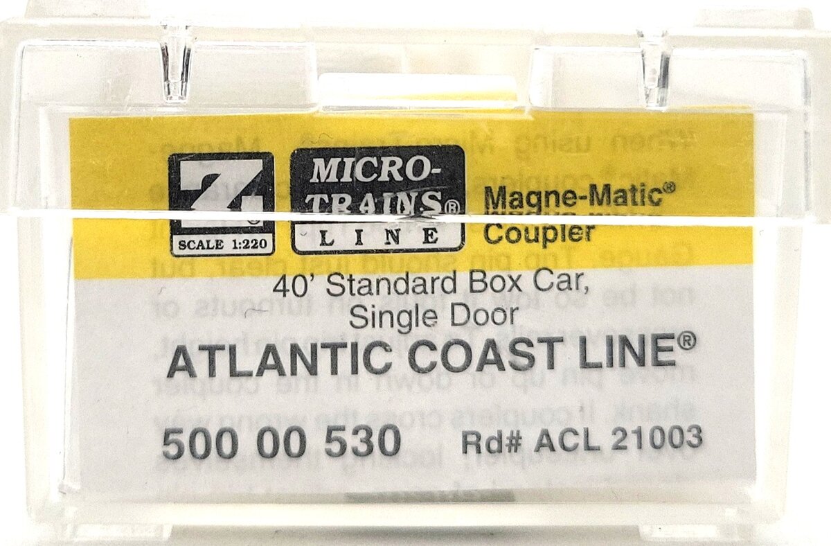 MicroTrains 50000530 Z Atlantic Coast Line 40' Standard Box Car # 21003 LN/Box