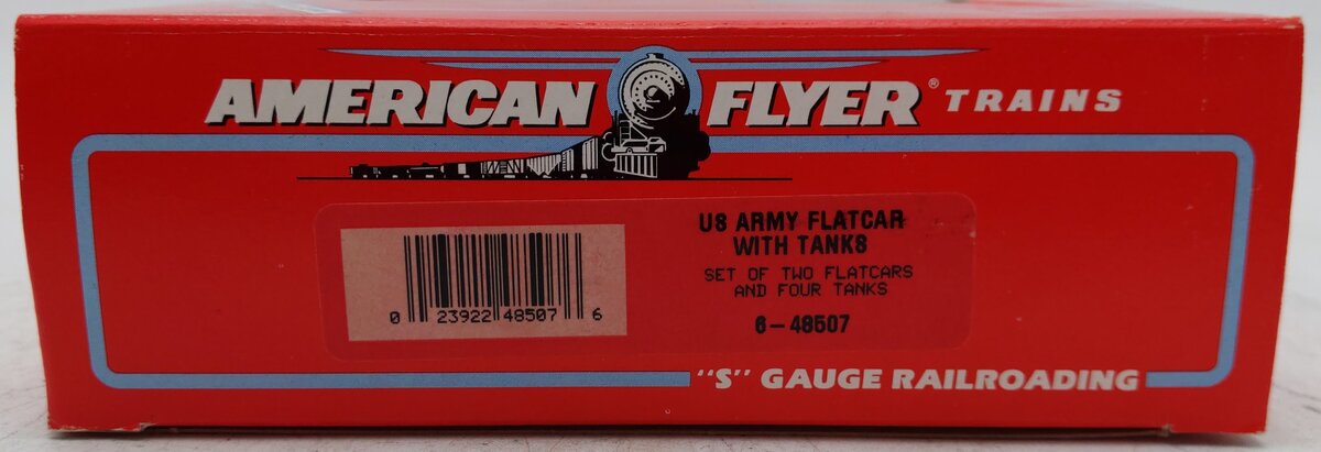 American Flyer 6-48507 S US Army Flatcars with Tanks (Set of 2) EX/Box