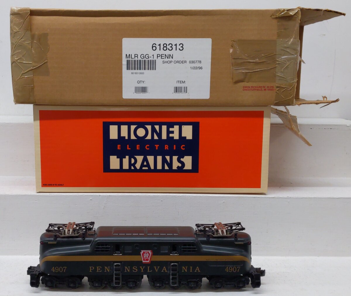 Lionel 6-18313 O Gauge Pennsylvania GG-1 Electric Locomotive #4907 with TMCC EX/Box