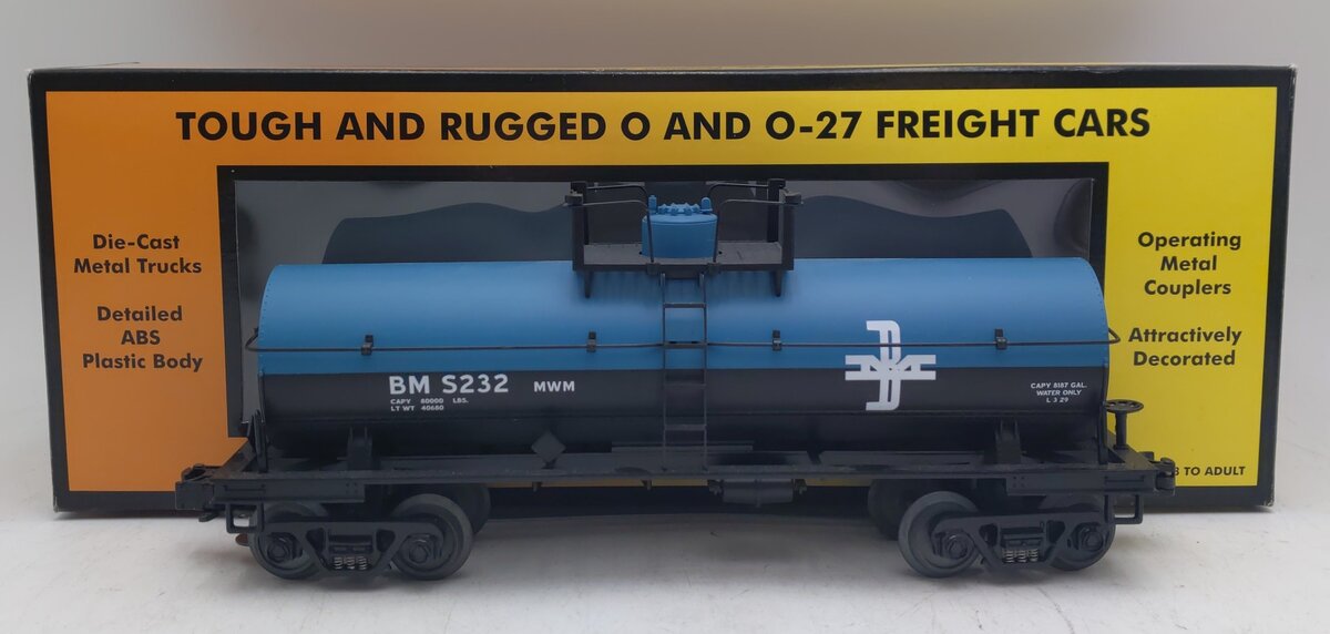 MTH 30-7331 O Gauge Boston & Maine Tank Car #S232 EX/Box