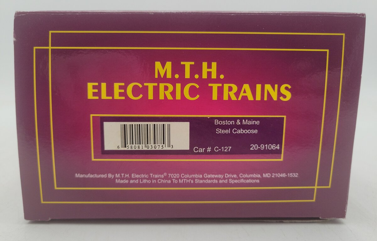 MTH 20-91064 O Gauge Boston & Maine Caboose #C-127 EX/Box