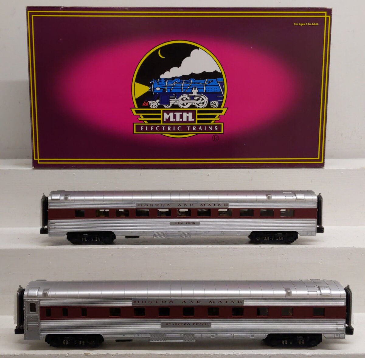 MTH 20-66081 O B&M Premier 70' Streamlined Slpr/Diner Passenger Set (Set of 2) EX/Box
