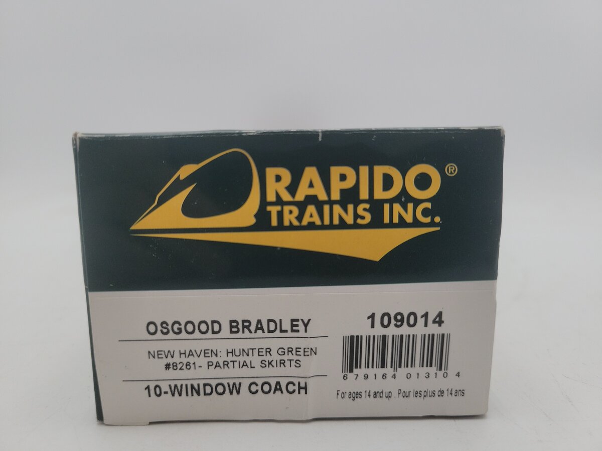 Rapido Trains 109014 HO New Haven 10-Window Coach Phase II #8261 EX/Box