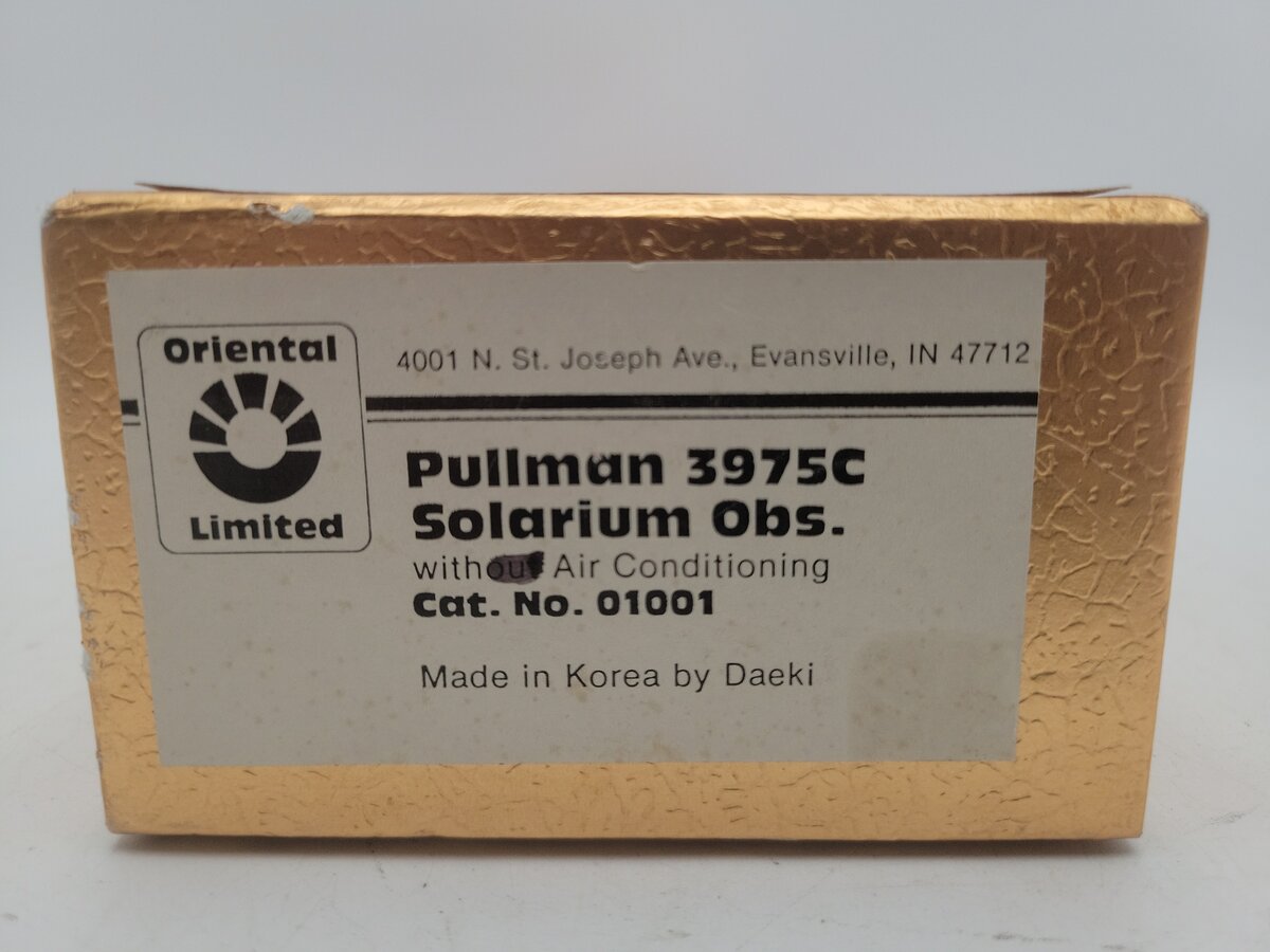 Oriental Limited 01001 HO BRASS CUSTOM "Sunbeam" Solarium Observation Car #3975C VG/Box