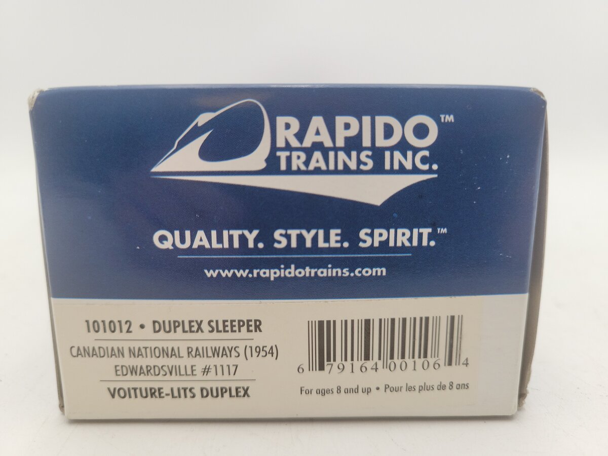 Rapido Trains 101012 HO CN 'Edwardsville' Duplex Sleeper Passenger Car #1117 VG/Box