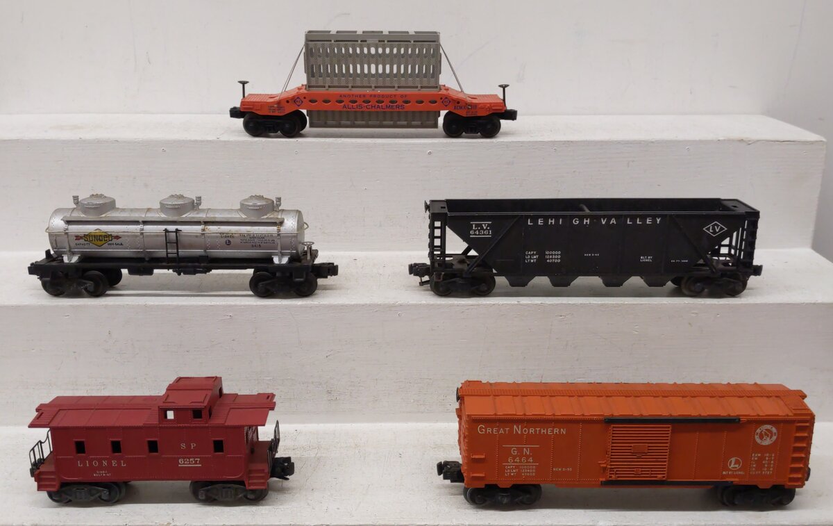 Lionel Vintage O Gauge Freight Cars: 6257, 6415, 6436, 6464-25, 6519 [5] EX/Box