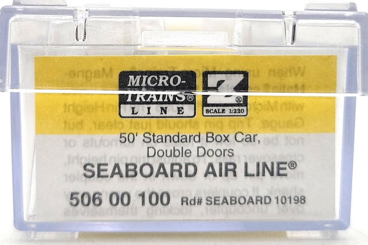 Micro-Trains 50600100 Z Scale Seaboard Air Line 50' Box Car #10198 LN/Box