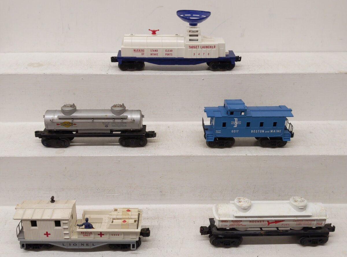 Lionel Vintage O Gauge Freight Cars: 6465, 6463, 6814, 6017-100, 3470 [5] EX/Box