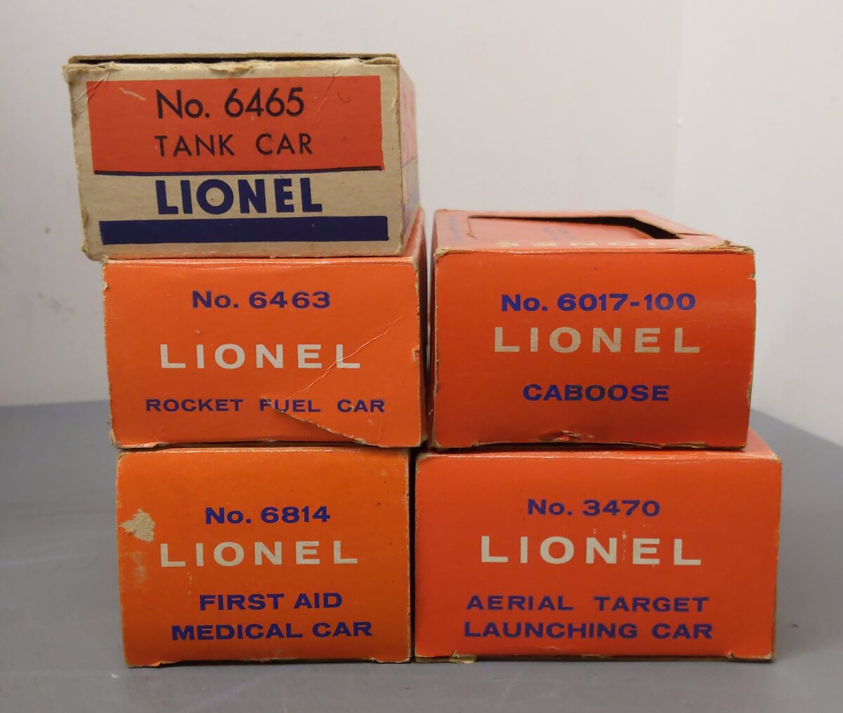 Lionel Vintage O Gauge Freight Cars: 6465, 6463, 6814, 6017-100, 3470 [5] EX/Box