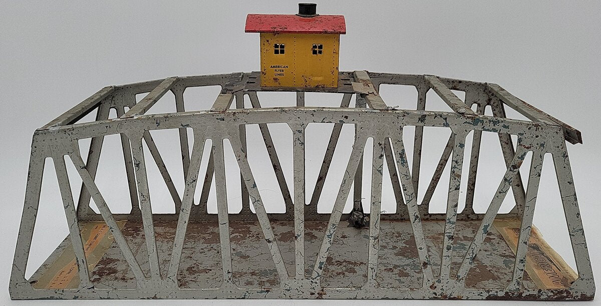 American Flyer 750 Vintage S Metal Trestle Bridge with Lighted House on Top VG