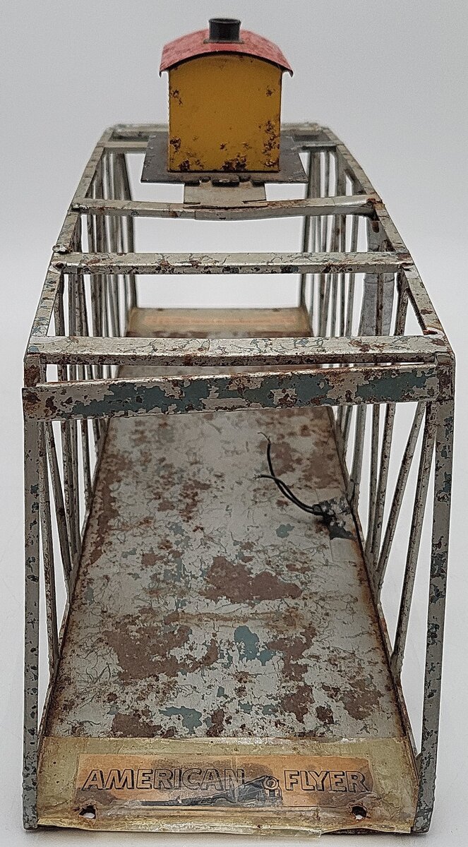 American Flyer 750 Vintage S Metal Trestle Bridge with Lighted House on Top VG