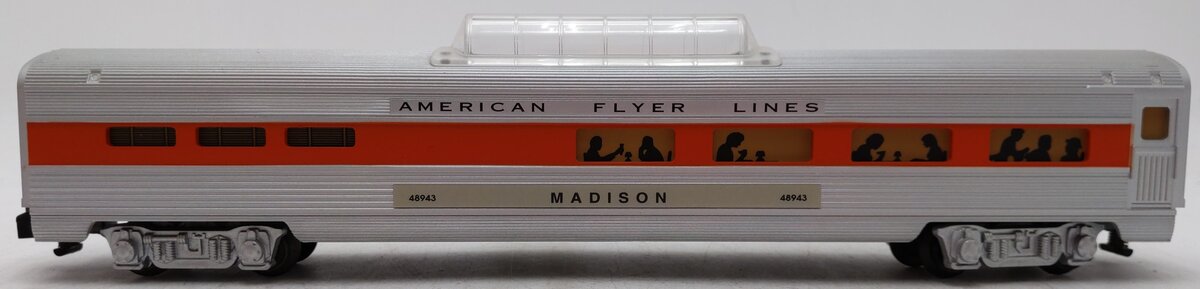American Flyer 6-48943 S AFL Silver Flash Madison Vista Dome Dining Car VG/Box