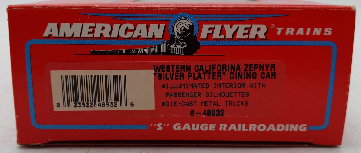 American Flyer 6-48932 S WP California Zephyr Silver Platter Dining Car EX/Box