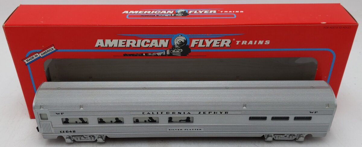 American Flyer 6-48932 S WP California Zephyr Silver Platter Dining Car EX/Box