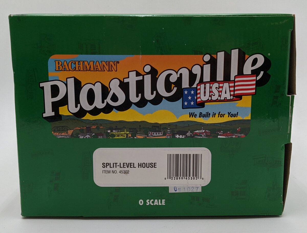 Bachmann 45302 O Scale Plasticville Built-Up Split-Level House Building EX/Box