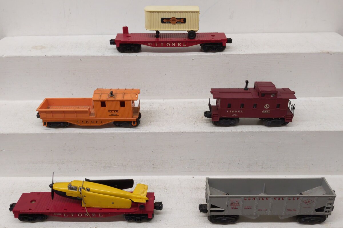 Lionel Vintage O Gauge Freight Cars: 6357, 6119-25, 6456, 6800, 6810 [5] EX/Box