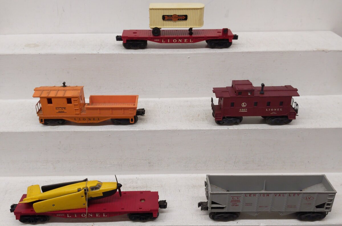 Lionel Vintage O Gauge Freight Cars: 6357, 6119-25, 6456, 6800, 6810 [5] EX/Box