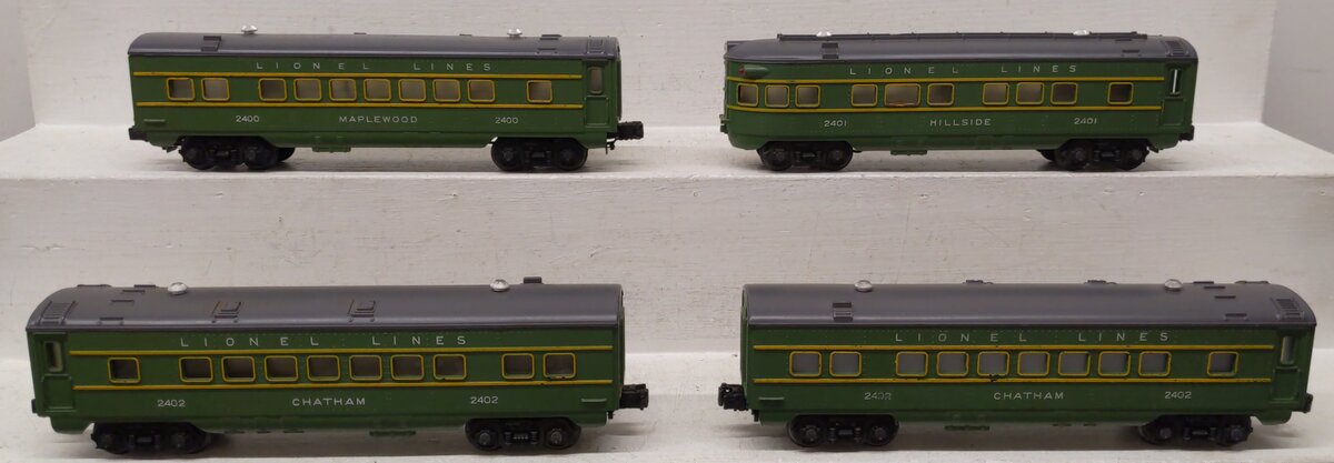 Lionel Vintage O Gauge Lionel Lines Passenger Cars: 2400, 2401, 2402, 2402 [4] EX