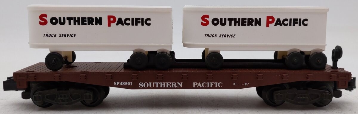American Flyer 6-48501 S Gauge Southern Pacific Flatcar w/ Trailers EX/Box