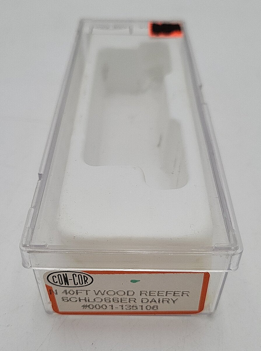 Con-Cor 0001-135106 N Scale Schlosser Bros 40' Wood Side Reefer #117 EX/Box