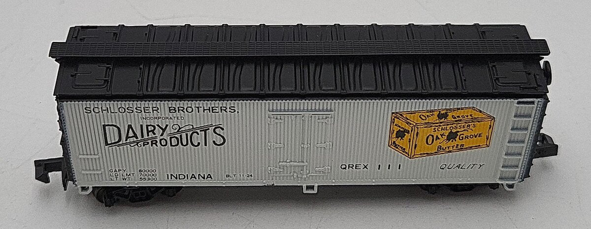 Con-Cor 0001-135106 N Scale Schlosser Bros 40' Wood Side Reefer #117 EX/Box
