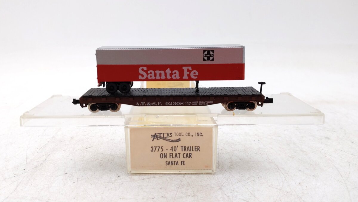 Atlas 3775 N Scale Santa Fe Piggyback Flatcar LN/Box