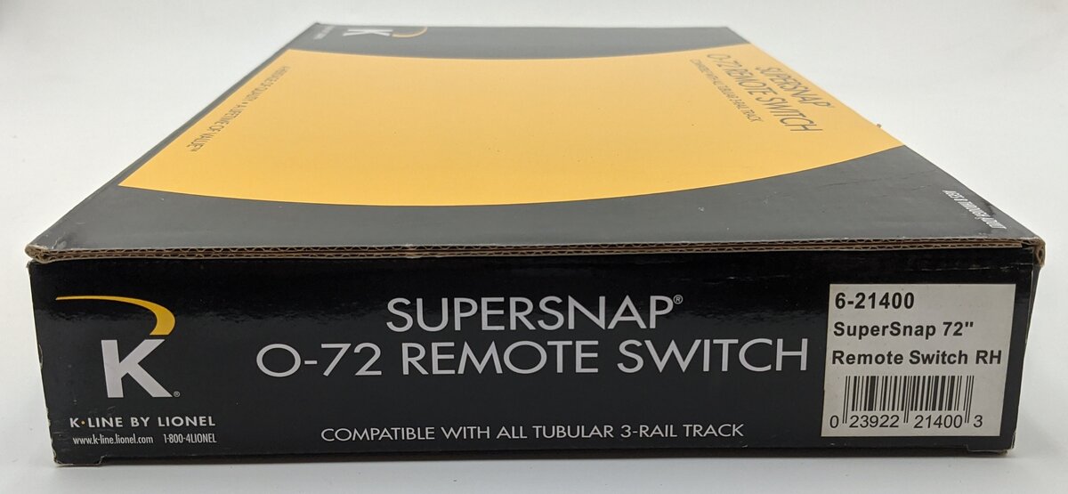 Lionel 6-21400 O Scale SuperSnap 72" Right Hand Remote Control Switch Turnout EX/Box