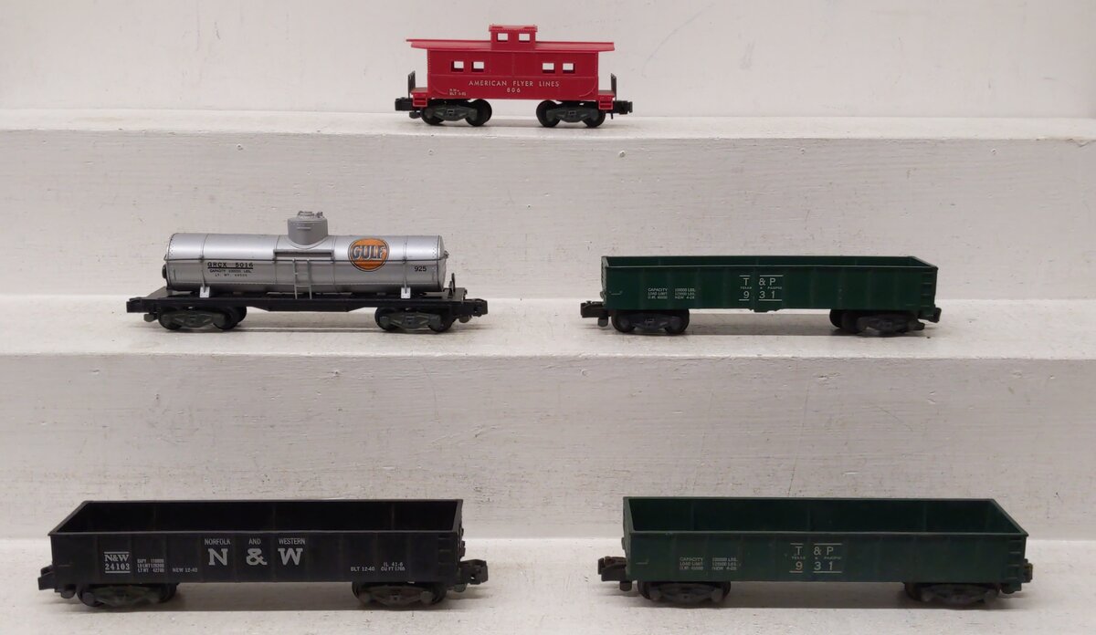 American Flyer Assorted S Gauge Freight Cars 931, 931, 24103, 5016, 806 [5] VG