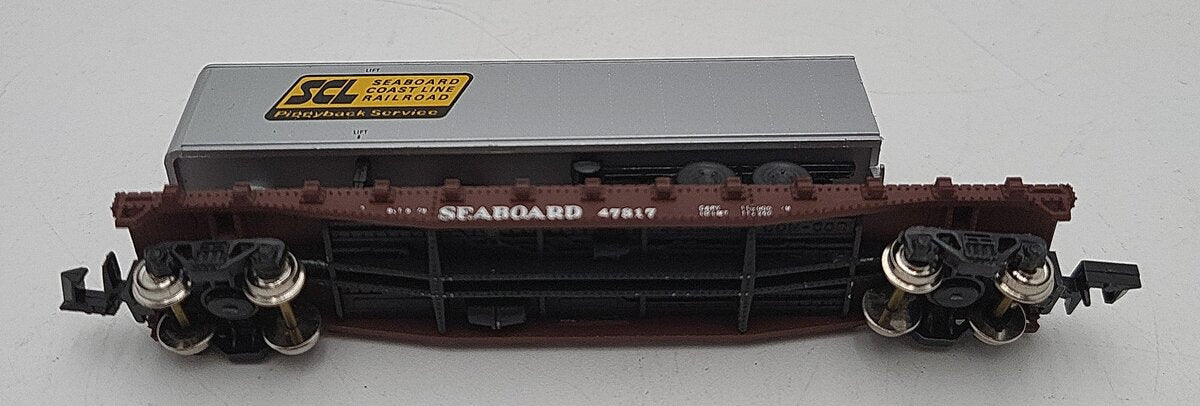 Con-Cor 0001-01205M N Seaboard Coastline 50' Flat w/Trailer #47317 EX/Box