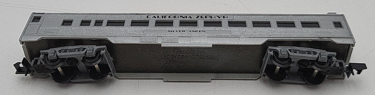 Arnold 5202 N Scale California Zephyr "Sliver Aspen" Passenger Car EX/Box