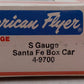 American Flyer 6-9700 S Gauge Santa Fe Boxcar #9700 EX/Box