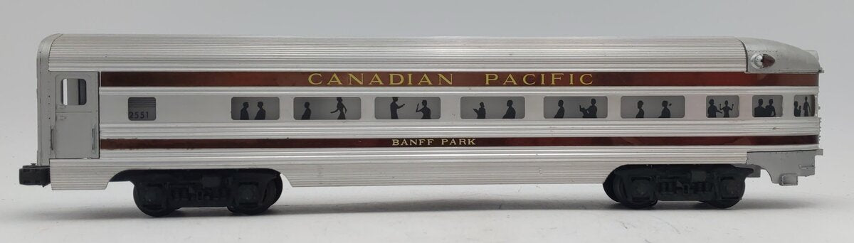 Lionel 2551 Vintage O Canadian Pacific Banff Park Aluminum Observation Car EX/Box