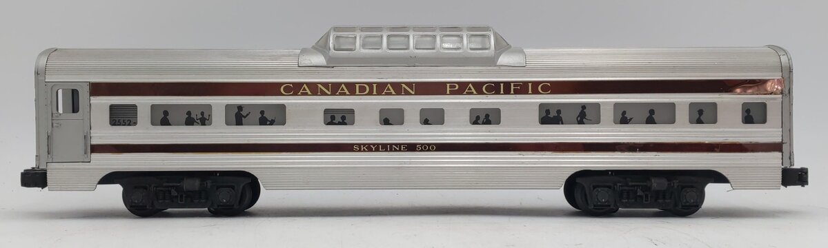 Lionel 2552 Vintage O Canadian Pacific Skyline 500 Aluminum Vista Dome Car EX/Box