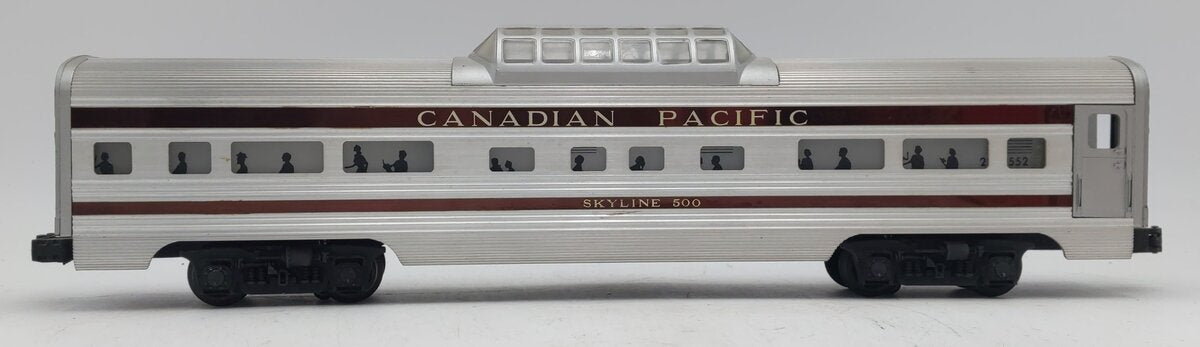 Lionel 2552 Vintage O Canadian Pacific Skyline 500 Aluminum Vista Dome Car EX/Box