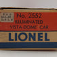 Lionel 2552 Vintage O Canadian Pacific Skyline 500 Aluminum Vista Dome Car EX/Box