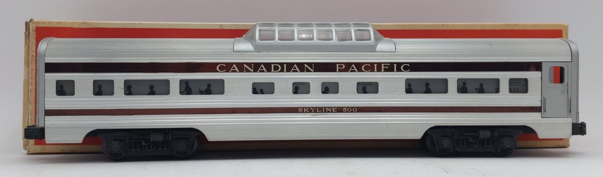 Lionel 2552 Vintage O Canadian Pacific Skyline 500 Aluminum Vista Dome Car EX/Box