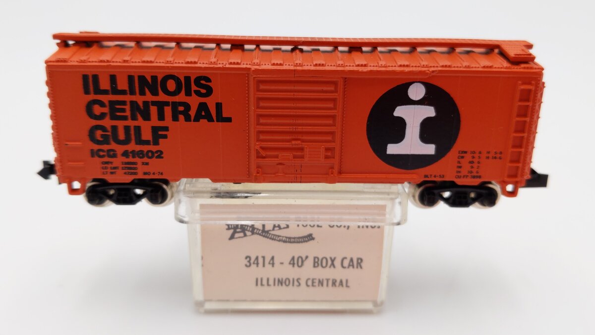 Atlas 3414 N Scale 40' Illinois Central Gulf Box Car #41602 EX/Box